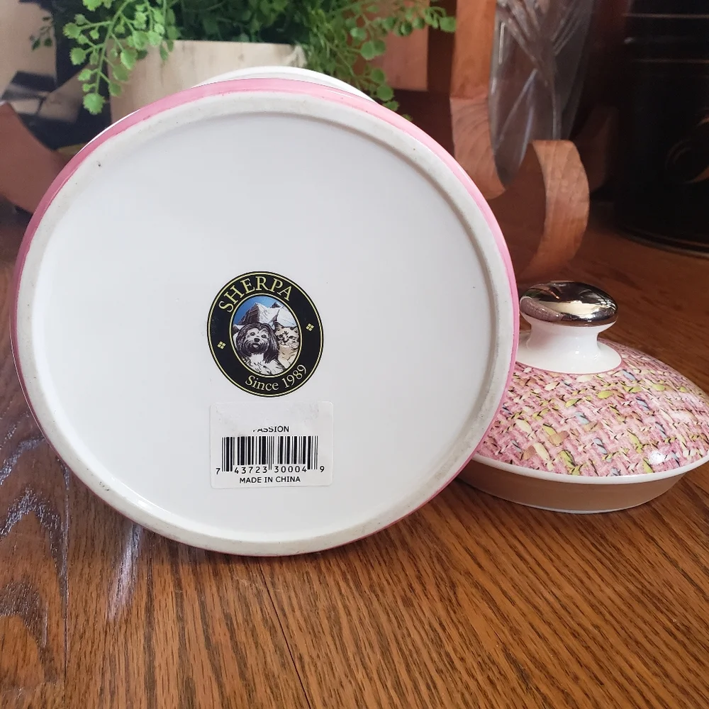 Sherpa Dog Biscuit Jar Puppy Cat Animal Treat Jar